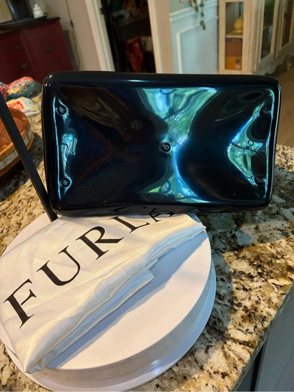 Furla Green, Brown & White Camo Patent Duffel camouflage